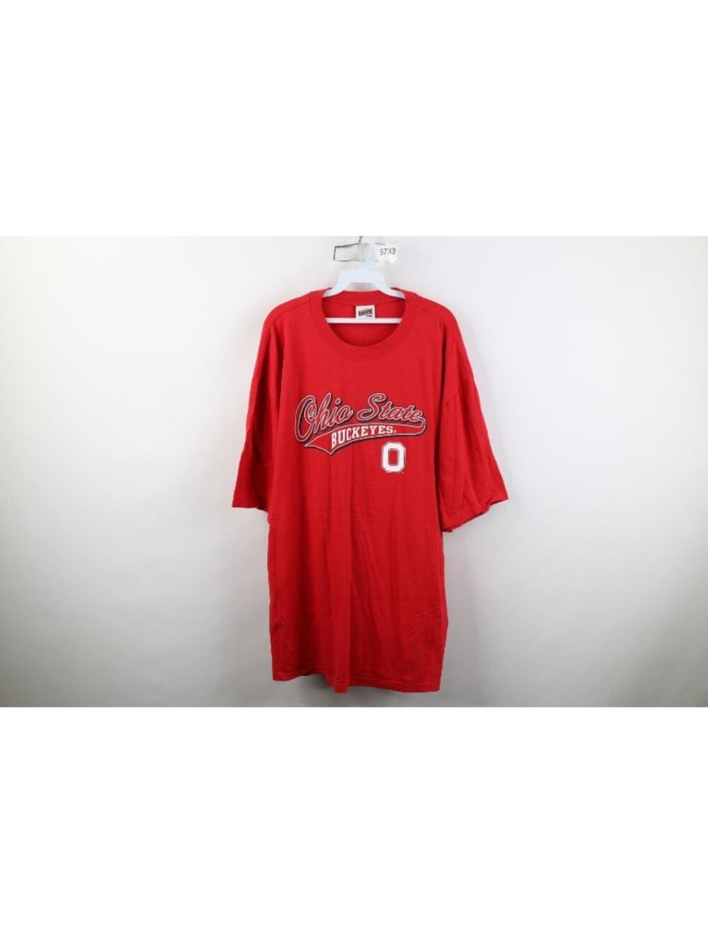 Vintage 90s Mens 2XL XXL Spell Out Script Ohio State University T-Shirt Red